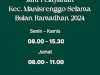 Jam Kerja Pelayanan Publik di Kecamatan Manisrenggo Selama  Bulan Ramadhan 1445 H / 2024 M