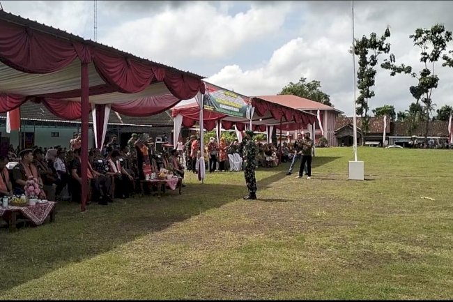 Upacara Pembukaan TMMD  digelar di Lapangan Desa  Kecemen
