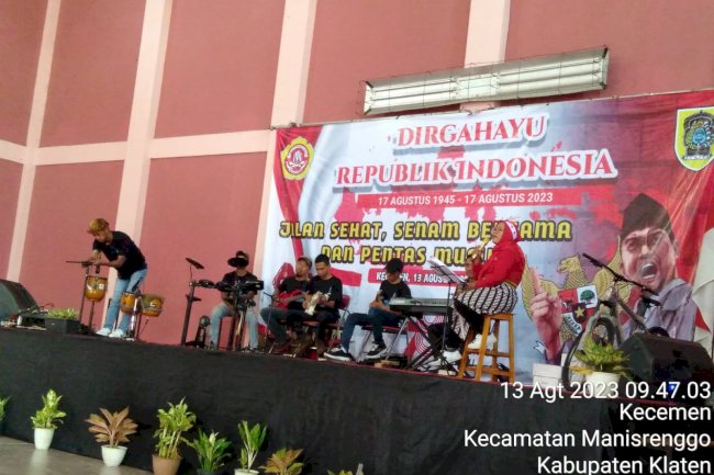 Pentas Seni Desa Kecemen dalam Peringatan Hari Jadi Kab.Klaten Ke-219 dan HUT RI ke 78 Tahun 2023 Berlangsung Meriah