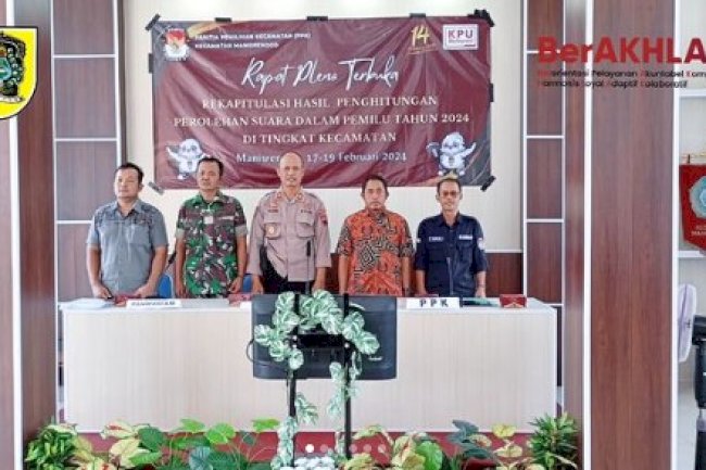 Rapat Pleno Terbuka Rekapitulasi Hasil Penghitungan Suara dalam Pemilu Tahun 2024 di Tingkat Kecamatan Manisrenggo