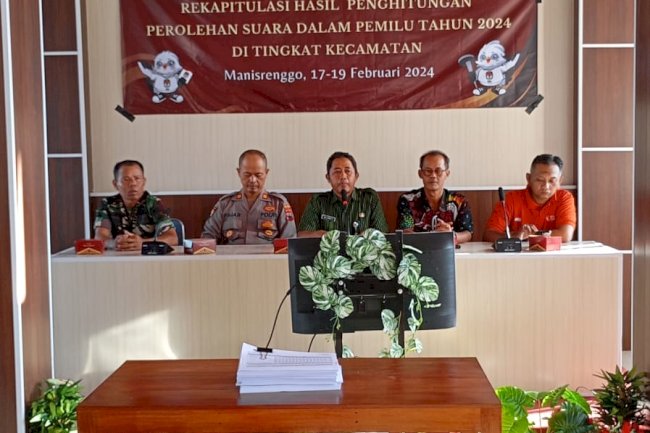 Rapat Pleno Terbuka Rekapitulasi Hasil Penghitungan Suara dalam Pemilu Tahun 2024 di Tingkat Kecamatan Manisrenggo