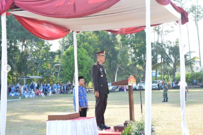 Upacara Penurunan Bendera Peringatan HUT RI Ke79 Kecamatan Manisrenggo
