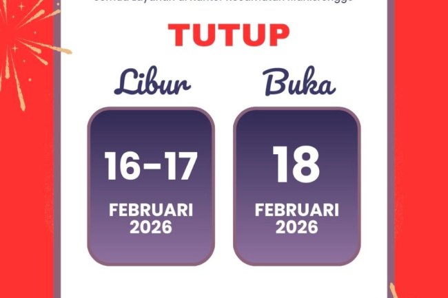 Pengumuman Hari Libur Nasional Tahun 2026 dan Cuti bersama Tahun Baru Imlek 2577 Kongzili Kecamatan Manisrenggo