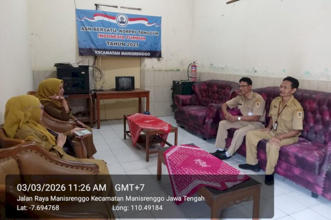 Kecamatan Manisrenggo menerima Pendampingan Penilaian Mandiri atas penerapan Sistem Pengendalian Intern Pemerintah (SPIP) Terintegrasi Tahun 2026 oleh Tim dari Inspektorat Kabupaten Klaten