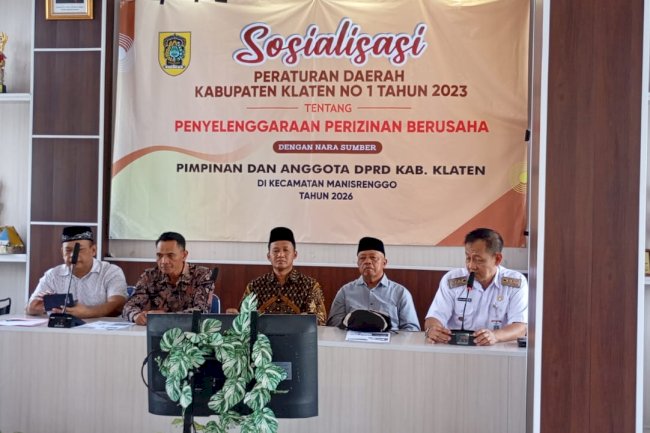Sosialisasi Peraturan Daerah Kabupaten Klaten Nomor 1 Tahun 2023 tentang Penyelenggaraan Perizinan Berusaha Kecamatan Manisrenggo