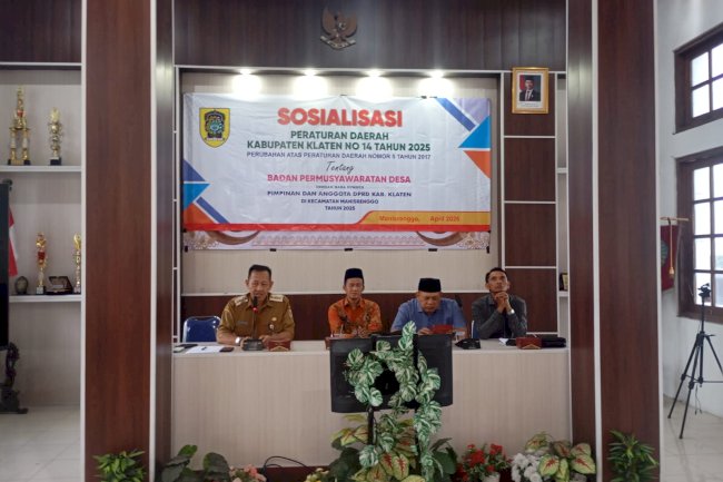 Sosialisasi Peraturan Daerah Kabupaten Klaten Nomor 14 Tahun 2025 perubahan atas Peraturan Daerah Nomor 5 Tahun 2017 Kecamatan Manisrenggo