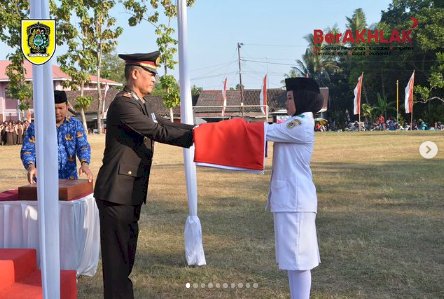 Upacara Penurunan Bendera Peringatan HUT RI Ke79 Kecamatan Manisrenggo