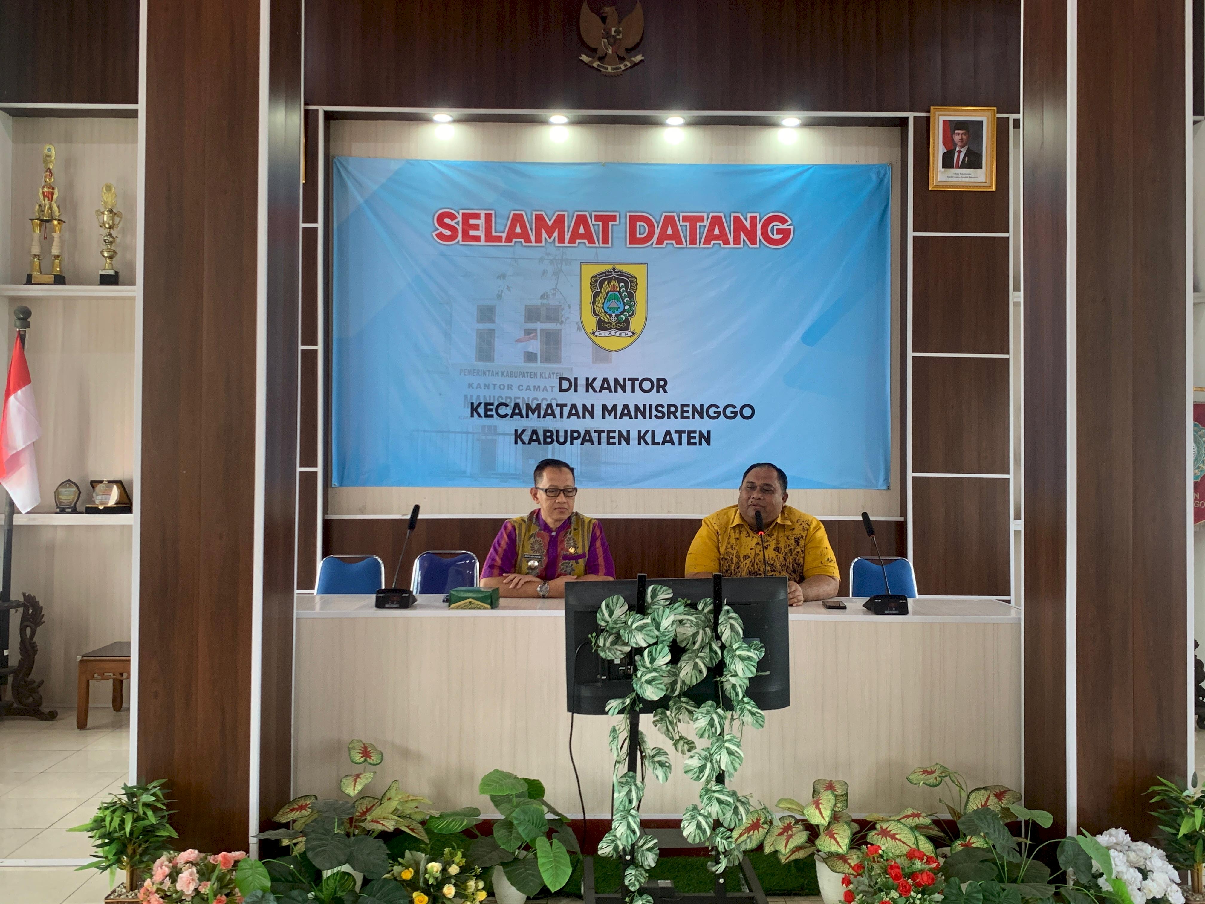 Kunjungan Studi Referensi dalam rangka Optimalisasi SDM Pelayanan Publik Kecamatan Purwodadi Di Kecamatan Manisrenggo