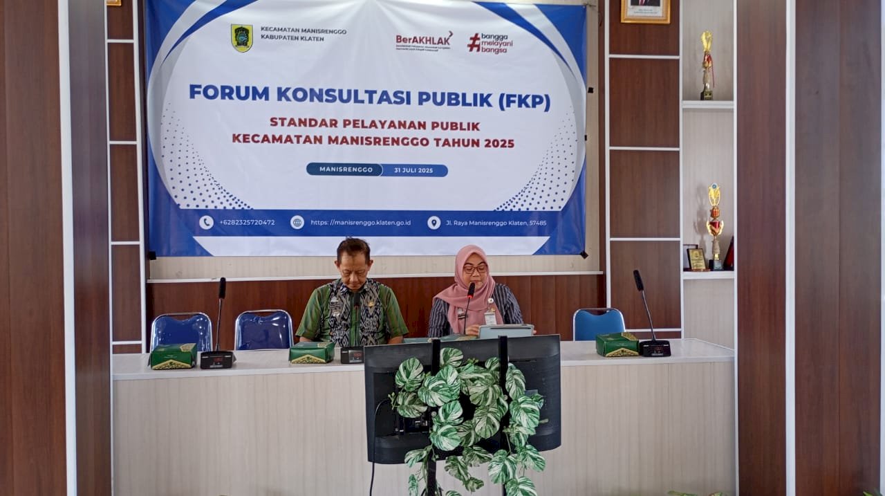 Forum Konsultasi Publik (FKP) Standar Pelayanan Publik Kecamatan Manisrenggo Tahun 2025