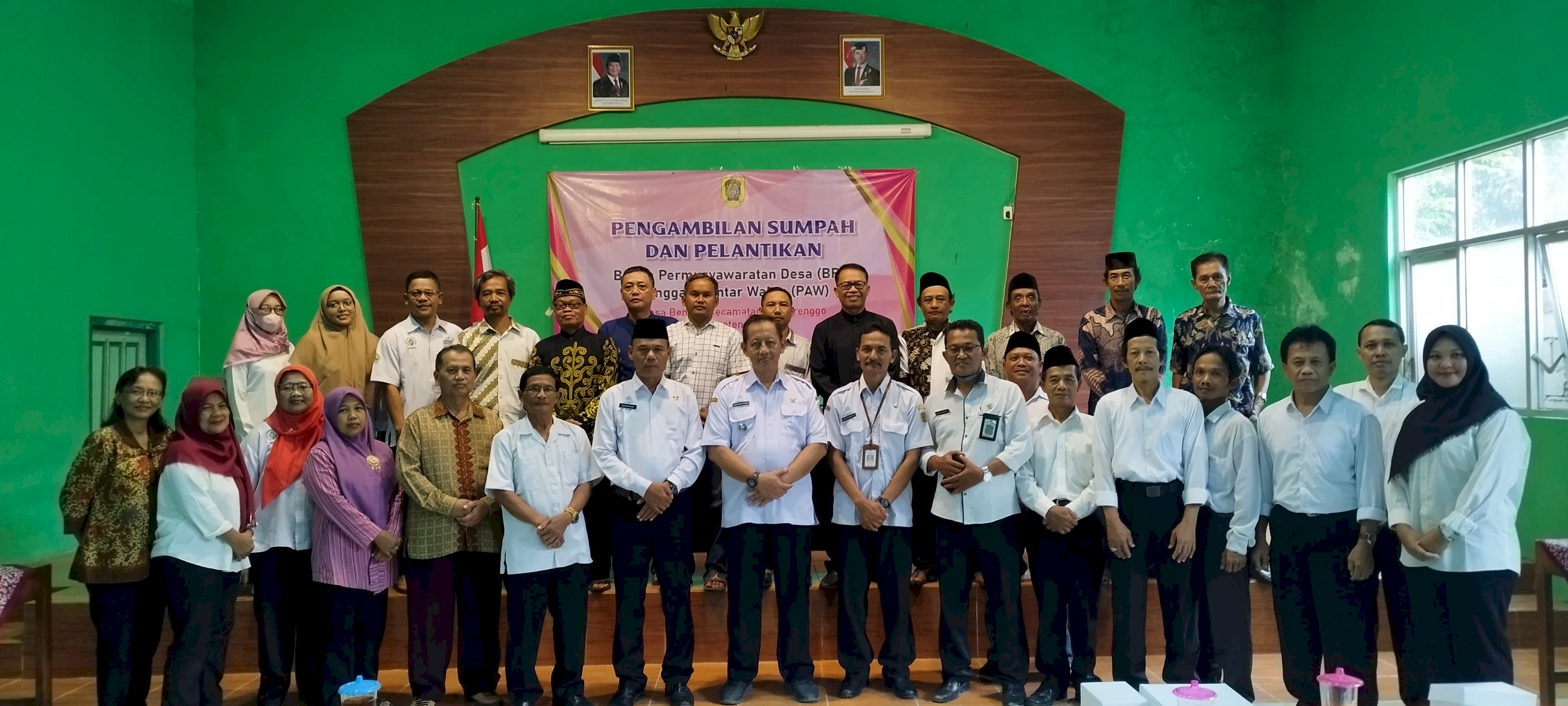Pengambilan Sumpah dan Pelantikan Badan Permusyawaratan Desa (BPD) Pengganti Antar Waktu Desa Bendan Kecamatan Manisrenggo