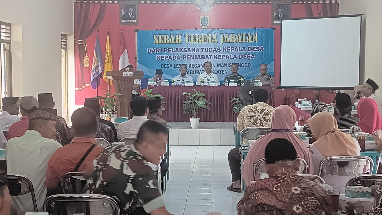Serah Terima Jabatan dari Pelaksana Tugas Kepala Desa kepada Pejabat Kepala Desa Leses Kecamatan Manisrenggo