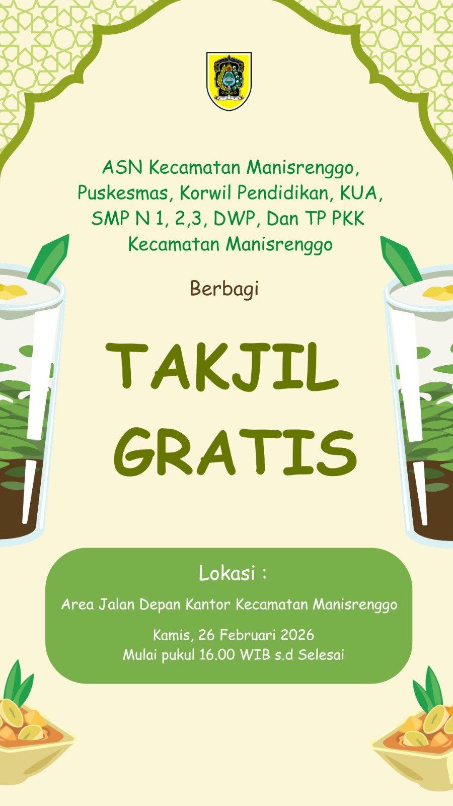 Kecamatan Manisrenggo Berbagi Takjil Gratis