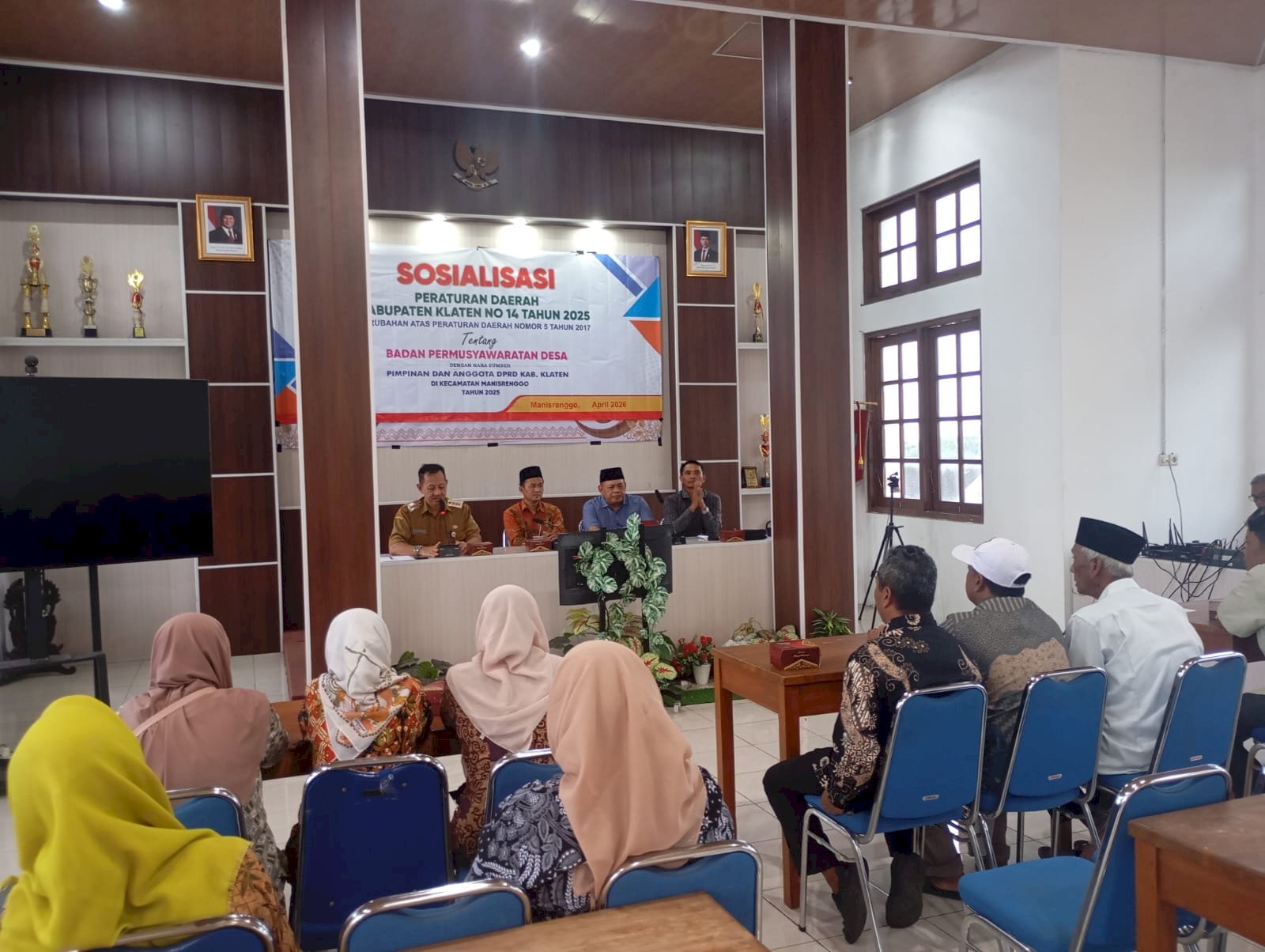 Sosialisasi Peraturan Daerah Kabupaten Klaten Nomor 14 Tahun 2025 perubahan atas Peraturan Daerah Nomor 5 Tahun 2017 Kecamatan Manisrenggo
