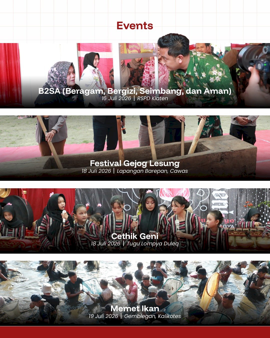 Semarak Klaten 2026 !! Simak Jadwal Kegiatannya, Catat Tanggalnya, Hadiri Acaranya !!