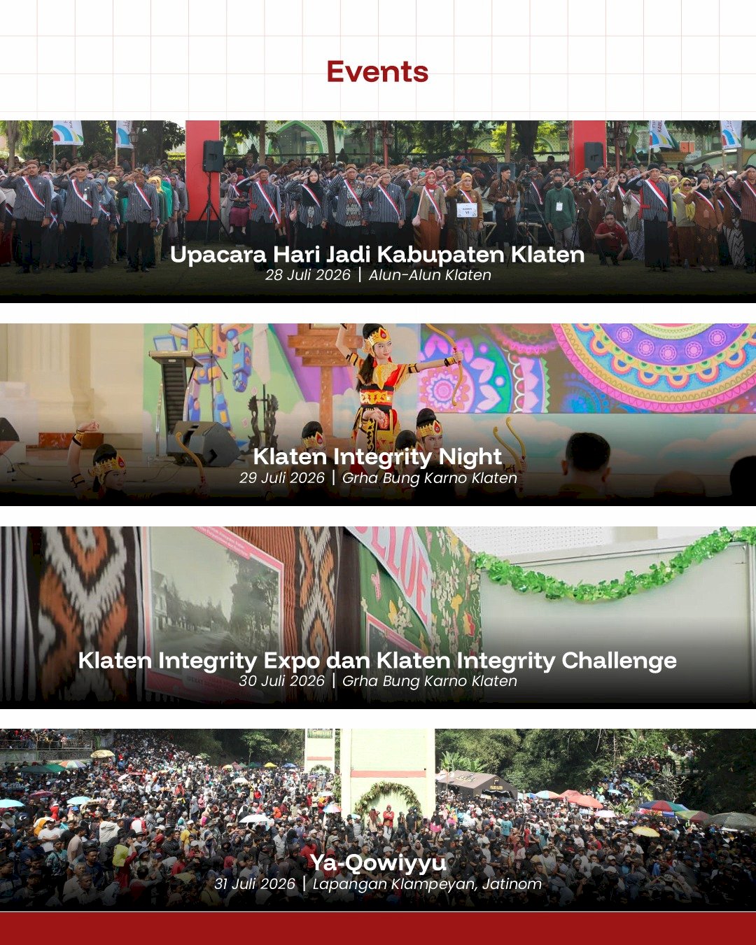Semarak Klaten 2026 !! Simak Jadwal Kegiatannya, Catat Tanggalnya, Hadiri Acaranya !!