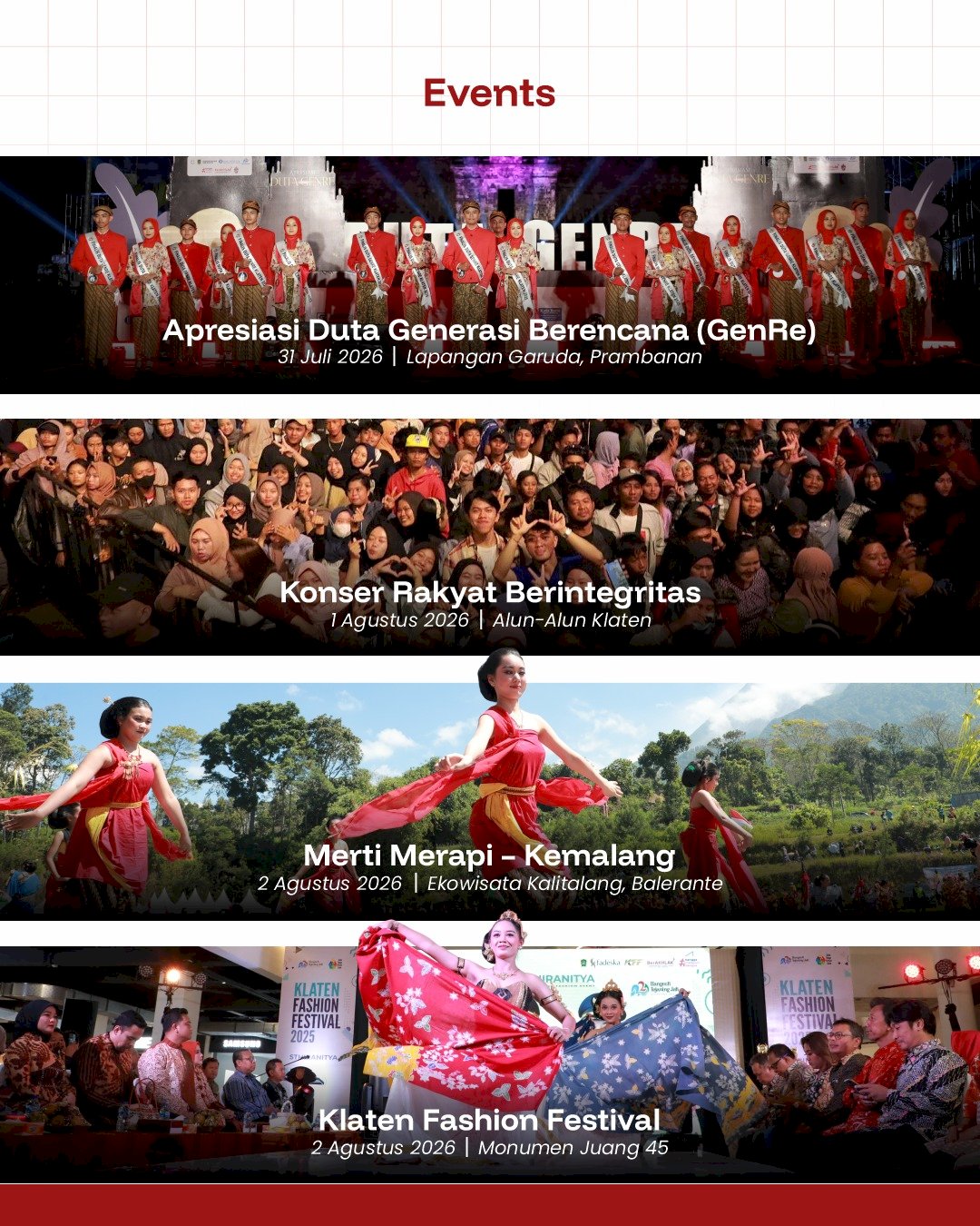 Semarak Klaten 2026 !! Simak Jadwal Kegiatannya, Catat Tanggalnya, Hadiri Acaranya !!