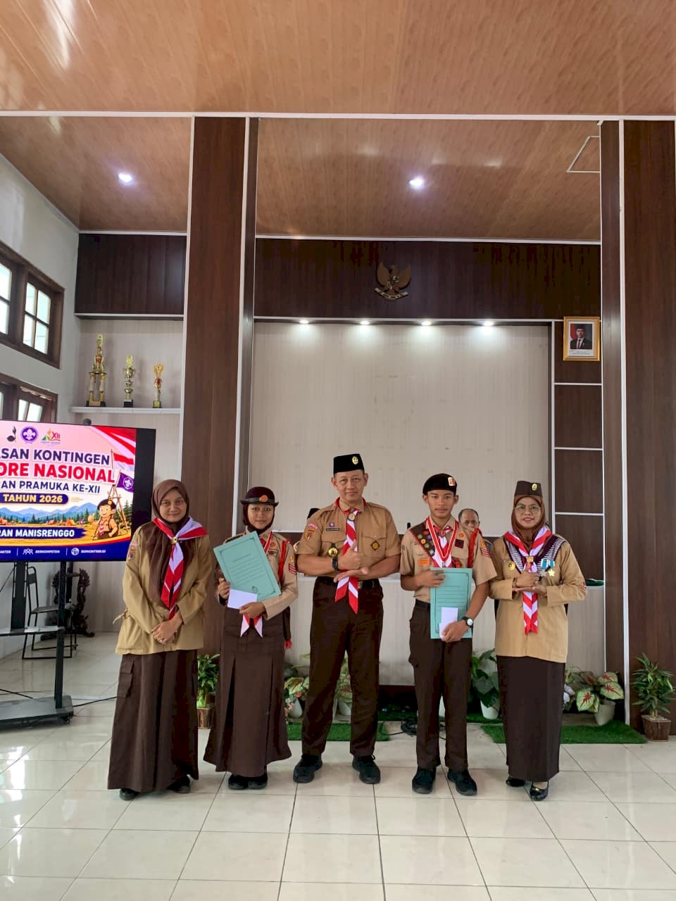 Pelepasan Kontingen Jambore Nasional Gerakan Pramuka ke-XII Tahun 2026 Kwartir Ranting Kecamatan Manisrenggo