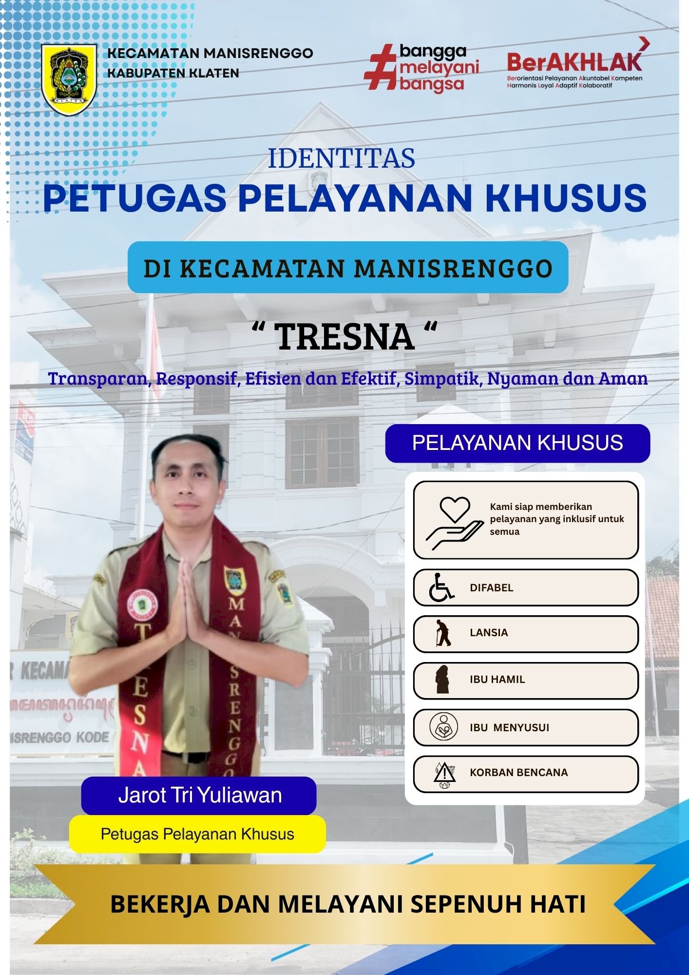 Fasilitas Identitas Petugas Kecamatan Manisrenggo