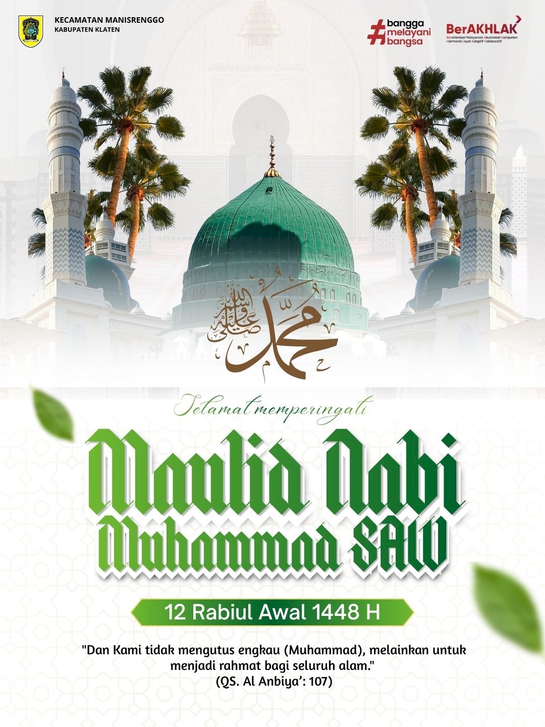 Selamat memperingati Maulid Nabi Muhammad SAW 12 Rabiul Awal 1448 H / 2026 M