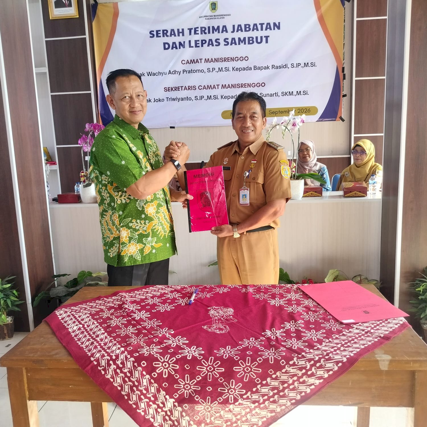 Serah Terima Jabatan dan Lepas Sambut Camat Manisrenggo dan Sekretaris Kecamatan Manisrenggo Tahun 2026