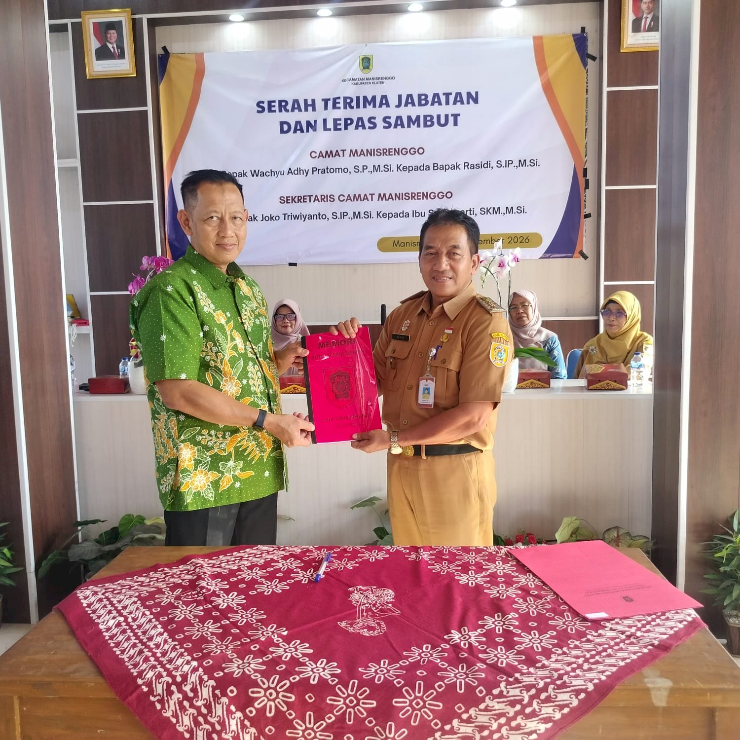 Serah Terima Jabatan dan Lepas Sambut Camat Manisrenggo dan Sekretaris Kecamatan Manisrenggo Tahun 2026